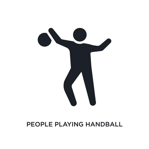 Personnes Jouant Handball Icône Isolée Illustration Élément Simple Des Icônes — Image vectorielle