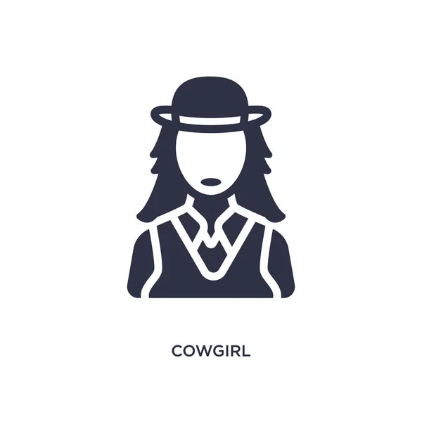 Icona cowgirl su sfondo bianco. Elemento semplice illustrazione fr — Vettoriale Stock