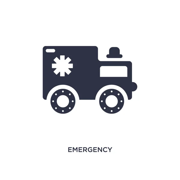 Ícone do veículo médico de emergência no fundo branco. Elemento simples —  Vetores de Stock