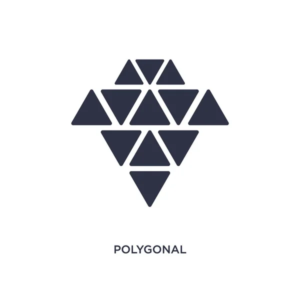 Polygonal diamond shape of small triangles icon on white backgro — Stock Vector