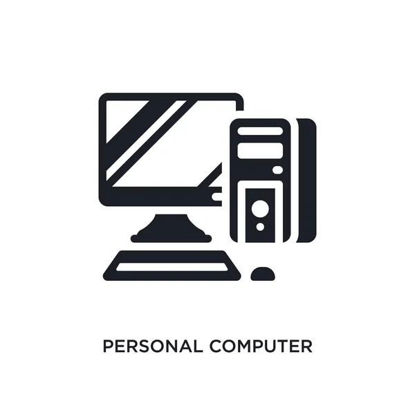 Icona Del Personal Computer Isolato Semplice Illustrazione Degli Elementi Dalle — Vettoriale Stock