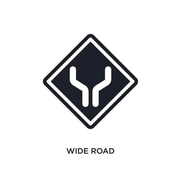Wide Road Isolated Icon Simple Element Illustration Traffic Signs Concept — Stock Vector