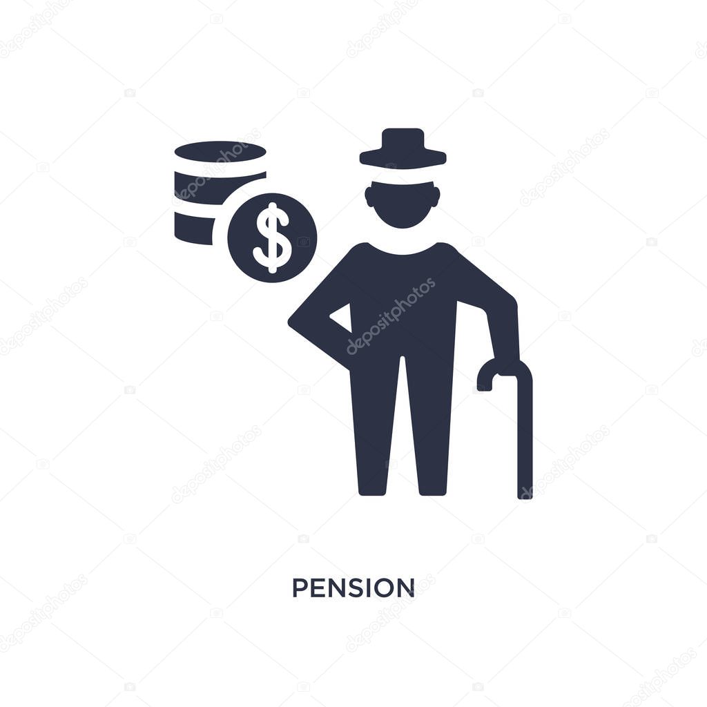 Pension icon. Simple element illustration from job resume concept. pension editable symbol design on white background. Can be use for web and mobile.