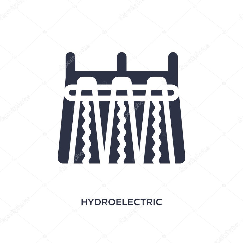 Hydroelectric power station isolated icon. Simple element illustration from ecology concept. hydroelectric power station editable logo symbol design on white background. Can be use for web and mobile.