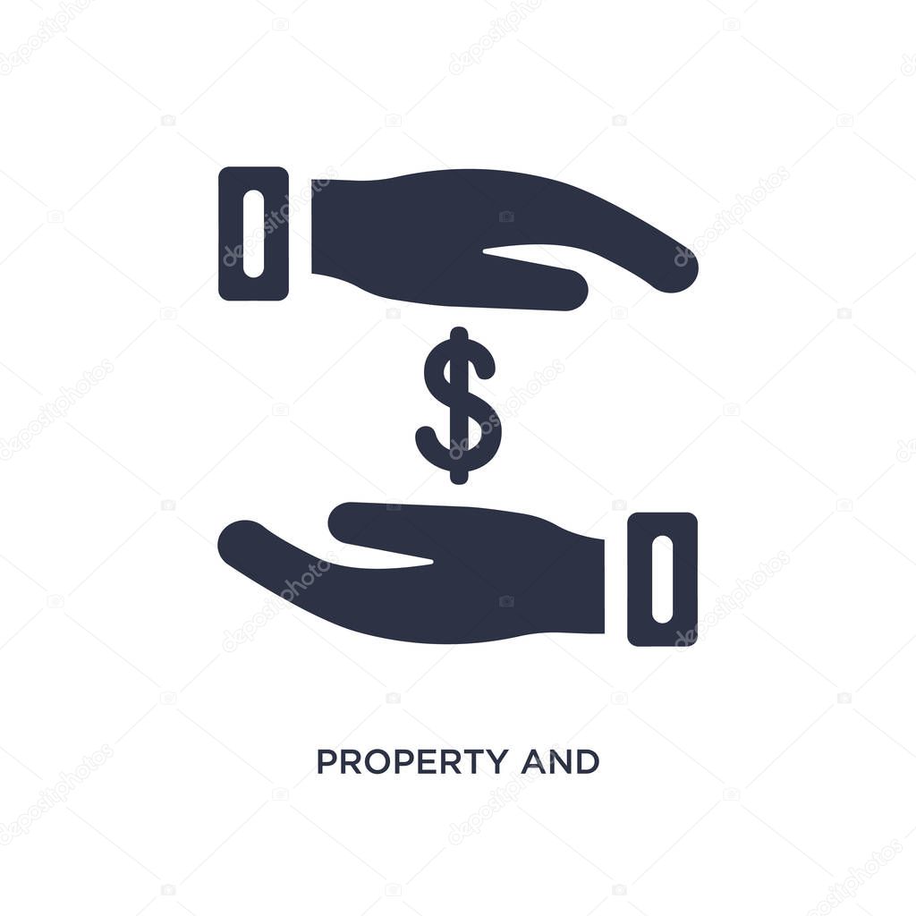 Property and finance isolated icon. Simple element illustration from law and justice concept. property and finance editable logo symbol design on white background. Can be use for web and mobile.