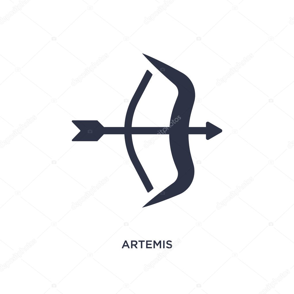 Artemis icon. Simple element illustration from greece concept. artemis editable symbol design on white background. Can be use for web and mobile.