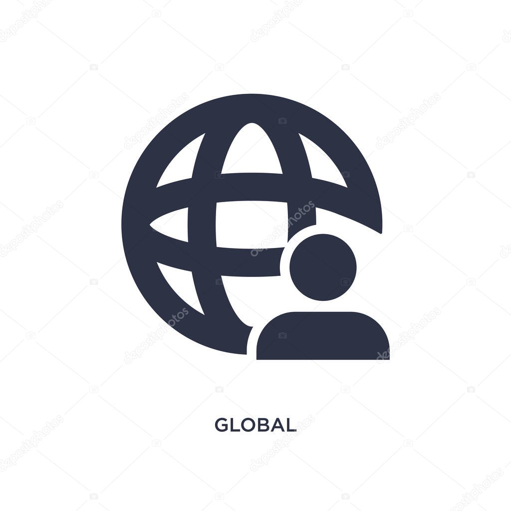 Global isolated icon. Simple element illustration from strategy concept. global editable logo symbol design on white background. Can be use for web and mobile.