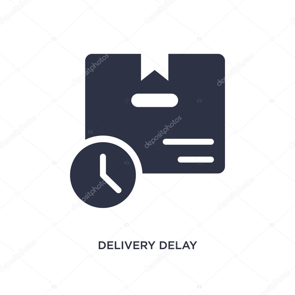 delivery delay icon on white background. Simple element illustra