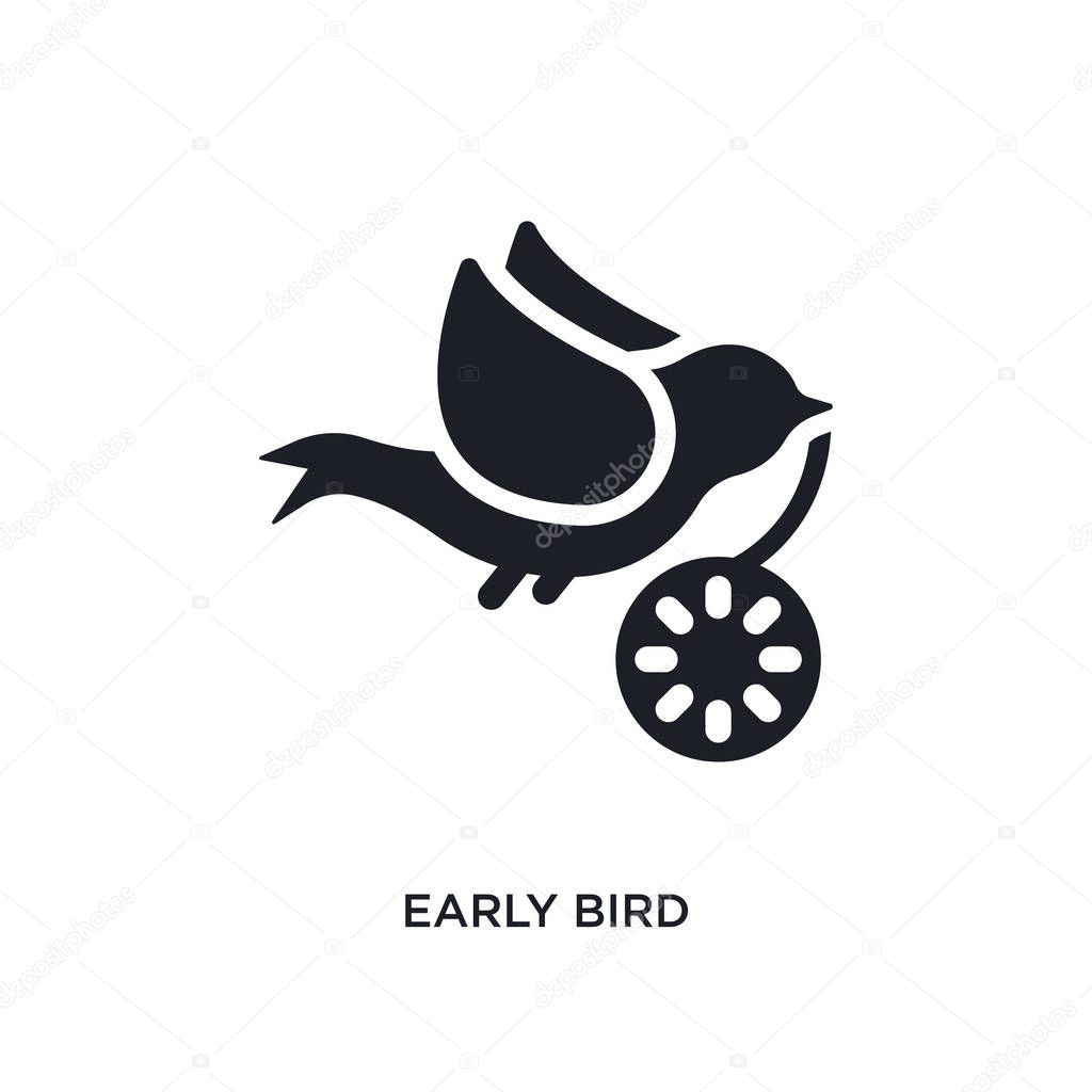 Early bird isolated icon. simple element illustration from crowdfunding concept icons. early bird editable logo sign symbol design on white background. can be use for web and mobile