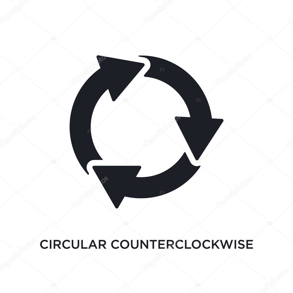 Circular counterclockwise arrows isolated icon. simple element illustration from ultimate glyphicons concept icons. circular counterclockwise arrows editable logo sign symbol design on white