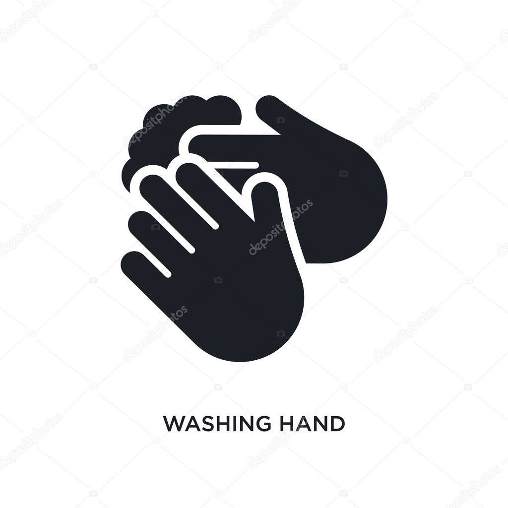 Washing hand isolated icon. simple element illustration from cleaning concept icons. washing hand editable logo sign symbol design on white background. can be use for web and mobile