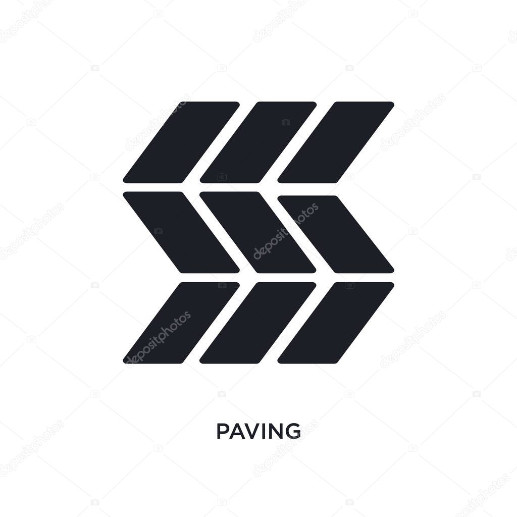 Paving isolated icon. simple element illustration from construction concept icons. paving editable logo sign symbol design on white background. can be use for web and mobile