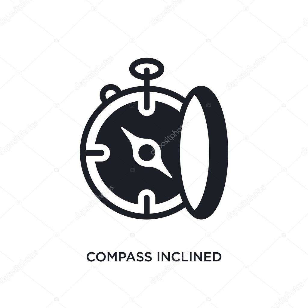 compass inclined isolated icon. simple element illustration from nautical concept icons. compass inclined editable logo sign symbol design on white background. can be use for web and mobile