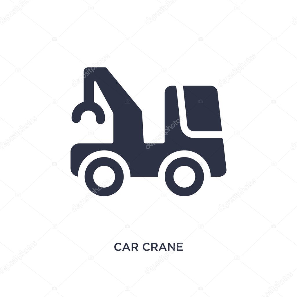 car crane icon on white background. Simple element illustration 