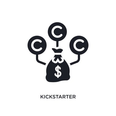 kickstarter izole simgesi. crowdfunding kavramı simgeler basit öğe örnek. kickstarter düzenlenebilir logo işareti sembol tasarımı beyaz arka plan üzerinde. web ve mobil kullanmak olabilir