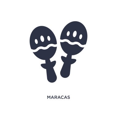maracas izole simgesi. Brazilia kavramı basit eleman illüstrasyon. Beyaz arka planda maracas düzenlenebilir logo sembol tasarımı. Web ve mobil cihazlar için kullanılabilir.