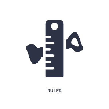 cetvel simgesi. Tarih kavramından basit eleman çizimi. cetvel düzenlenebilir sembol tasarımı beyaz arka planda. Web ve mobil cihazlar için kullanılabilir.