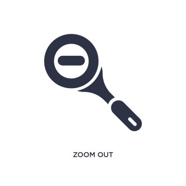 yakınlaştırma simgesi. Kullanıcı arabirimi kavramından basit eleman çizimi. Beyaz arka planda düzenlenebilir sembol tasarımını uzaklaştırmak. Web ve mobil cihazlar için kullanılabilir.