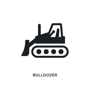 buldozer izole simgesi. basit öğe örnek malzemeleri