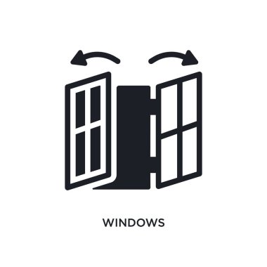 Windows izole simgesi. Akıllı ev concept simgeler basit öğe örnek. windows üzerinde tasarım düzenlenebilir logo işareti sembol arka plan beyaz. web ve mobil kullanmak olabilir