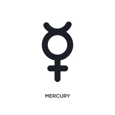 Merkür izole simgesi. Zodyak kavramı simgeler basit öğe örnek. Merkür düzenlenebilir logo işareti sembol tasarımı beyaz arka plan üzerinde. web ve mobil kullanmak olabilir