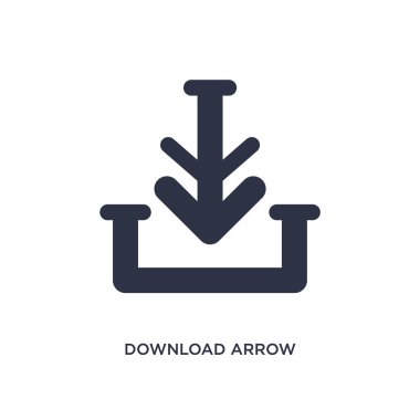 Beyaz arka planda çizgi simgesi ile indir ok. Basit elemen