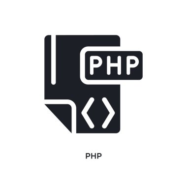 php izole simgesi. programlama kavramı simgeleri basit eleman illüstrasyon. Beyaz arka planda php düzenlenebilir logo işareti sembol tasarımı. Web ve mobil cihazlar için kullanılabilir