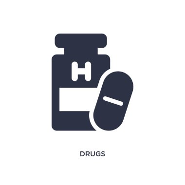 ilaç simgesi. Tıbbi kavramdan basit eleman illüstrasyon. Beyaz arka planda ilaç düzenlenebilir sembol tasarımı. Web ve mobil cihazlar için kullanılabilir.