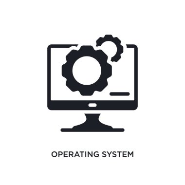 işletim sistem izole kutsal kişilerin resmi. elektronik cihazlar kavramı simgeler basit öğe örnek. işletim sistemi düzenlenebilir logo işareti sembol tasarımı beyaz arka plan üzerinde. web kullanmak olabilir ve
