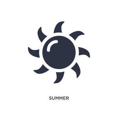 Yaz simgesi. Meteoroloji konseptinden basit eleman Illustration. Beyaz arka planda yaz düzenlenebilir sembol tasarımı. Web ve mobil cihazlar için kullanılabilir.