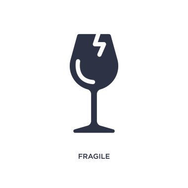 kırılgan simgesi beyaz arka plan üzerinde. Basit öğe illüstrasyon fr