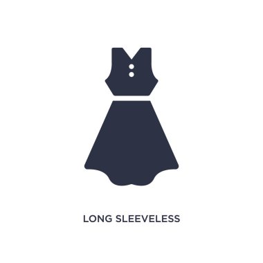 Beyaz arka plan üzerinde uzun kolsuz elbise simgesi. Basit öğe ben