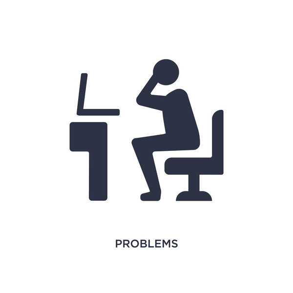 problems icon. Simple element illustration from job resume concept. problems editable symbol design on white background. Can be use for web and mobile.