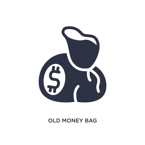 Ícone saco de dinheiro velho no fundo branco. Elemento simples ilustrat — Vetor de Stock