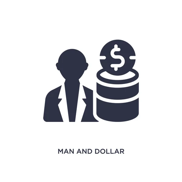 Ícone Moeda Homem Dólar Ilustração Elemento Simples Conceito Produtividade Homem — Vetor de Stock