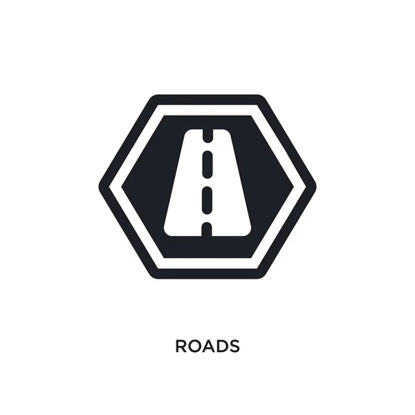 Carreteras Icono Aislado Ilustración Elementos Simples Iconos Conceptos Signos Carreteras — Vector de stock