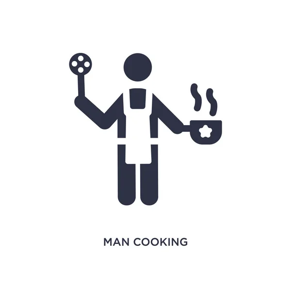 Hombre Cocina Icono Aislado Ilustración Elementos Simples Del Concepto Comportamiento — Vector de stock