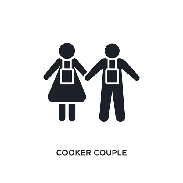 炊具夫妇隔离图标。简单的元素插图从胡 — 图库矢量图片