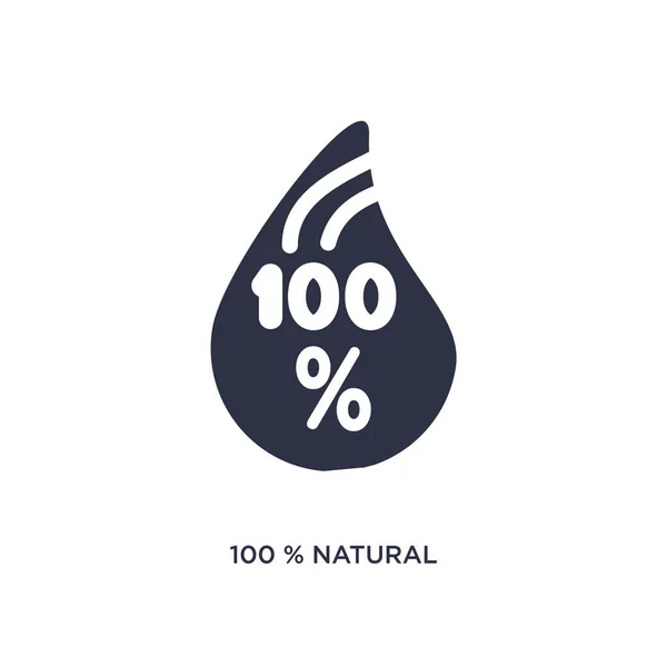 Icono de insignia 100% natural sobre fondo blanco. Elemento simple enfermo — Vector de stock