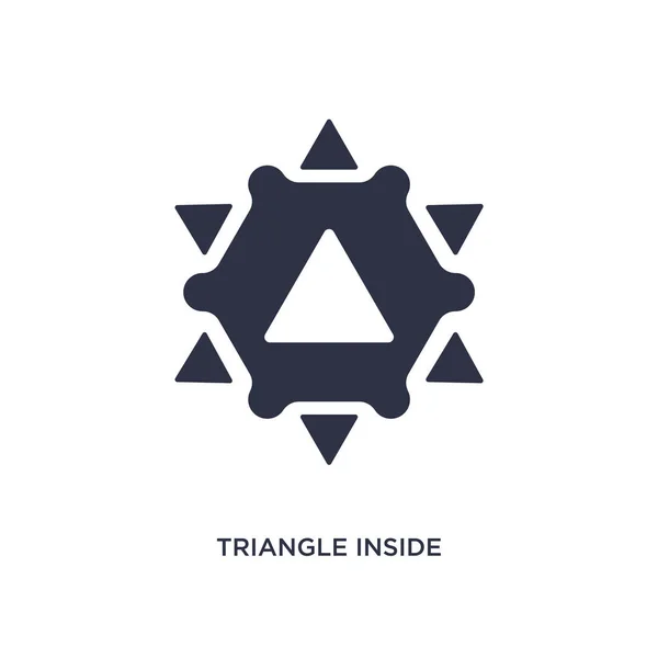 白い背景の上の六角形のアイコン内の三角形。単純な要素 — ストックベクタ