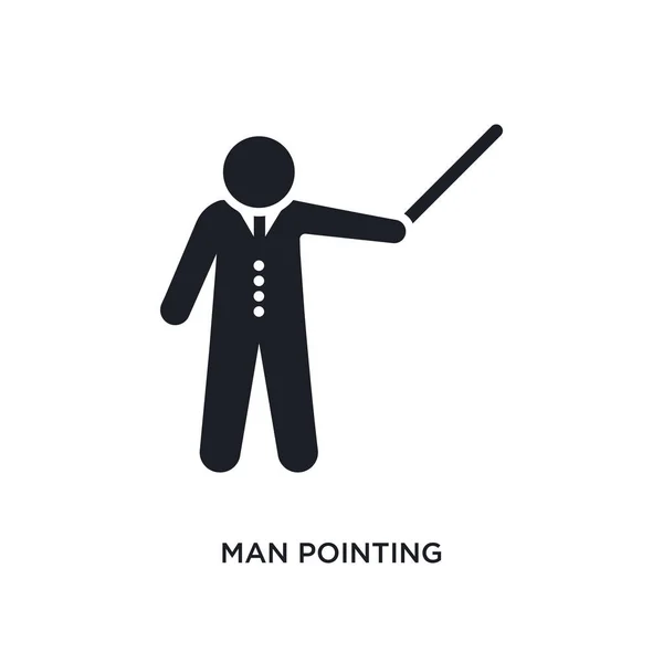 Hombre señalando icono aislado. elemento simple ilustración de zumbido — Vector de stock