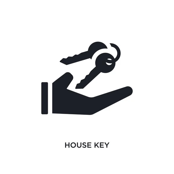 房子钥匙隔离图标 简单的元素插图从房地产概念图标 房子钥匙可编辑的标志符号符号设计在白色背景 可用于网络和移动设备 — 图库矢量图片