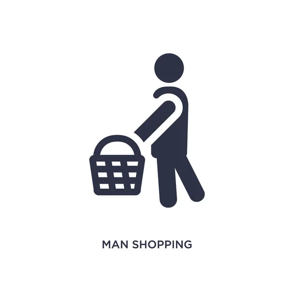 Mann Einkaufen Ikone Isoliert Einfache Elementillustration Aus Dem Verhaltenskonzept Mann — Stockvektor