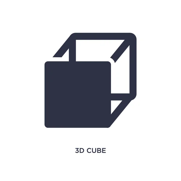 Icona cubo 3d su sfondo bianco. Elemento semplice illustrazione fr — Vettoriale Stock