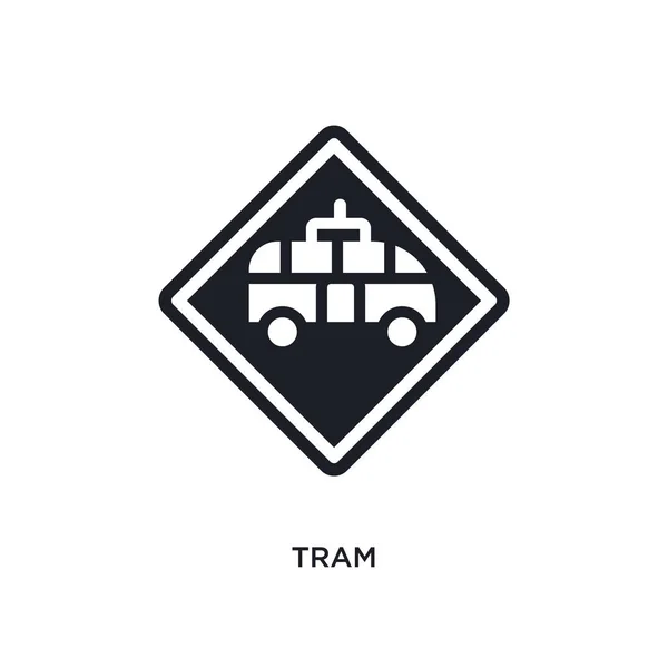 Spårvagn Isolerade Ikonen Enkelt Element Illustration Från Trafik Tecken Konceptet — Stock vektor