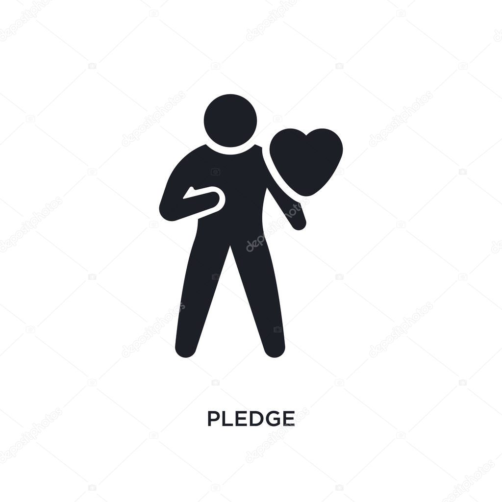 Pledge isolated icon. simple element illustration from crowdfunding concept icons. pledge editable logo sign symbol design on white background. can be use for web and mobile