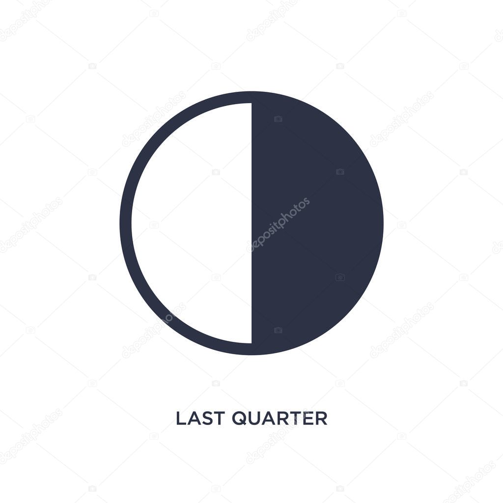 Last quarter isolated icon. Simple element illustration from weather concept. last quarter editable logo symbol design on white background. Can be use for web and mobile.
