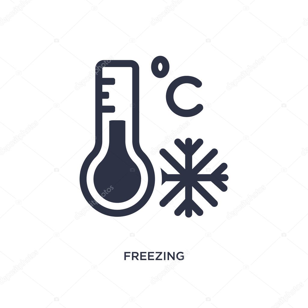freezing isolated icon. Simple element illustration from weather concept. freezing editable logo symbol design on white background. Can be use for web and mobile.