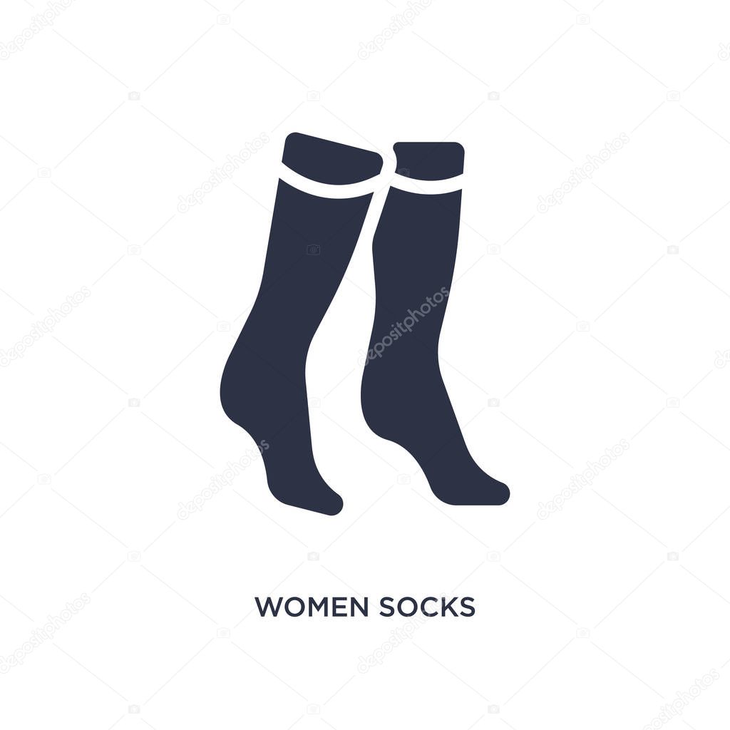 Women socks isolated icon. Simple element illustration from clothes concept. women socks editable logo symbol design on white background. Can be use for web and mobile.