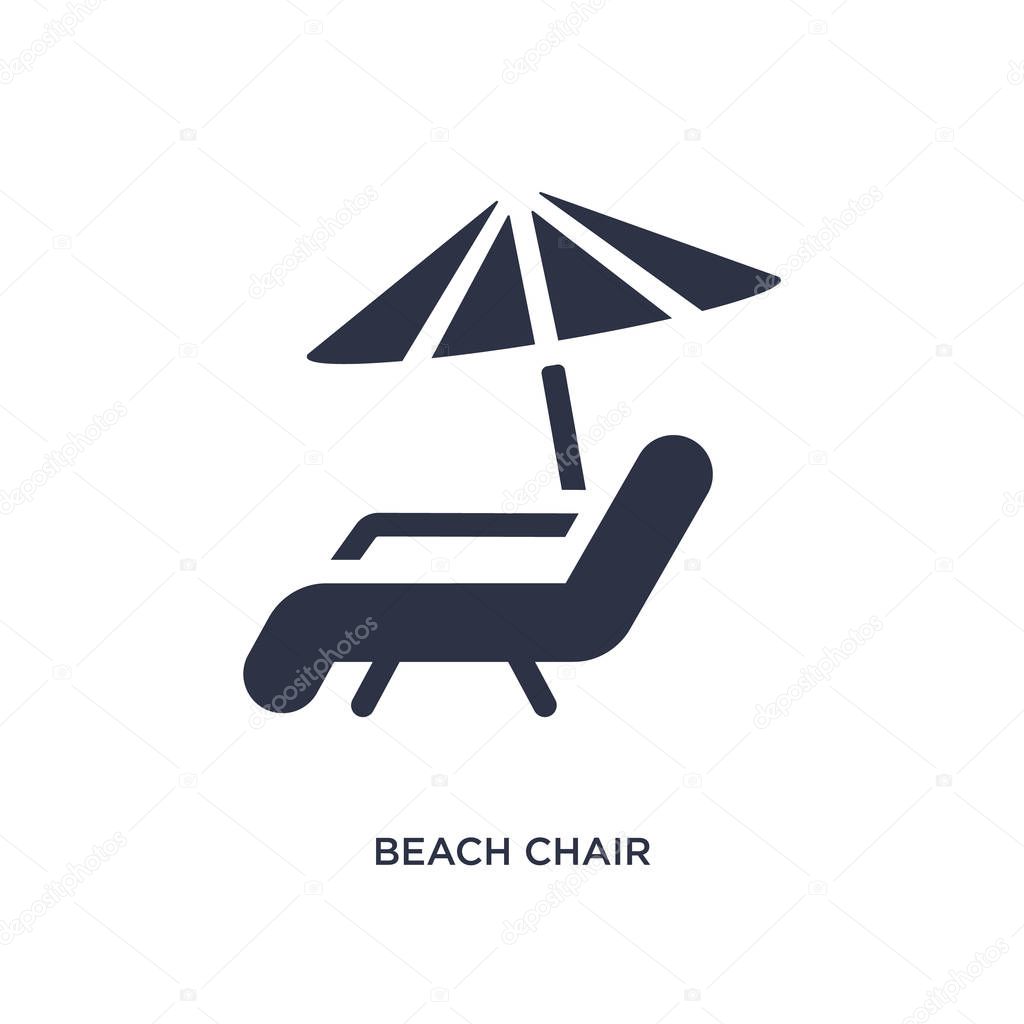 Beach chair isolated icon. Simple element illustration from summer concept. beach chair editable logo symbol design on white background. Can be use for web and mobile.